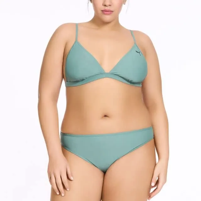 PUMA Women's Standard Bikini Top & Bottom Swimsuit Set, Teal, XL - immagine 5