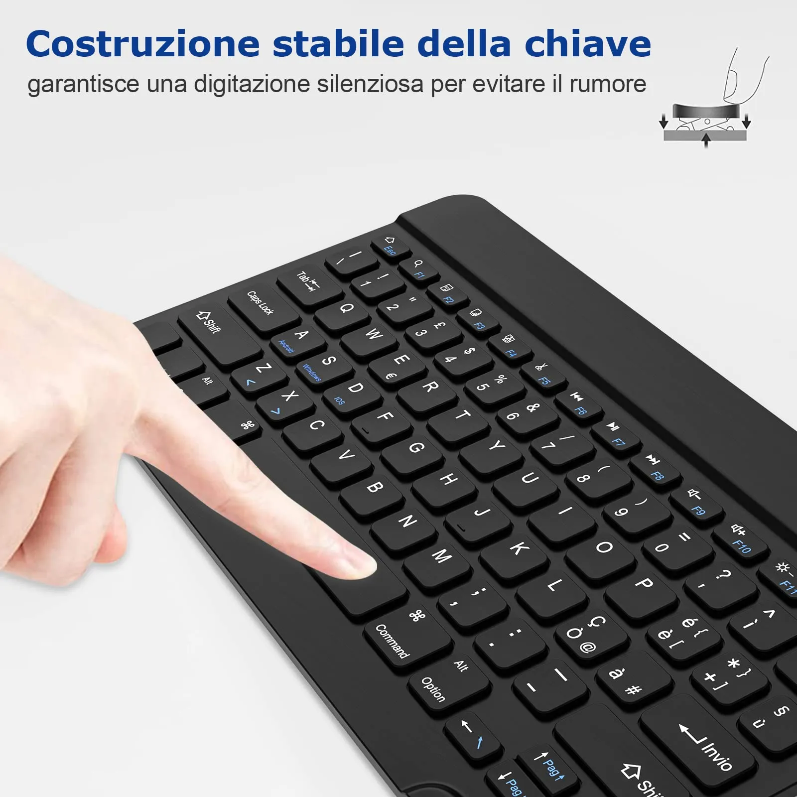 HZD Tastiera Wireless Bluetooth Universale Ultra Sottile Ricaricabile - immagine 5