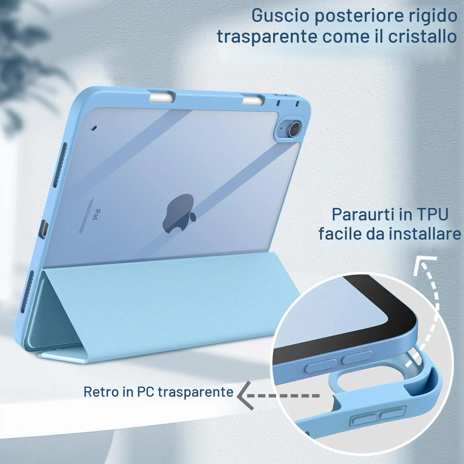 JETech Custodia per iPad 11ª/10ª Gen, Blu - immagine 3