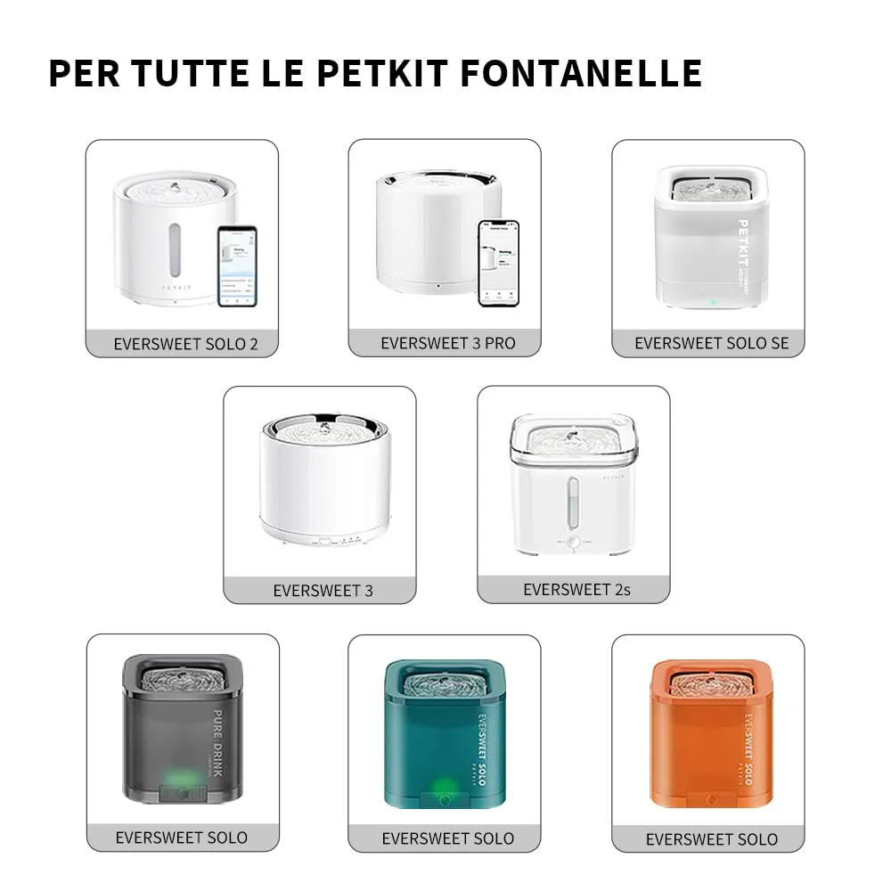 PETKIT Filtri per Fontana per Gatti, 5 Pezzi, per EverSweet 2, EverSweet 3 e Cyberial PureDrink - immagine 2
