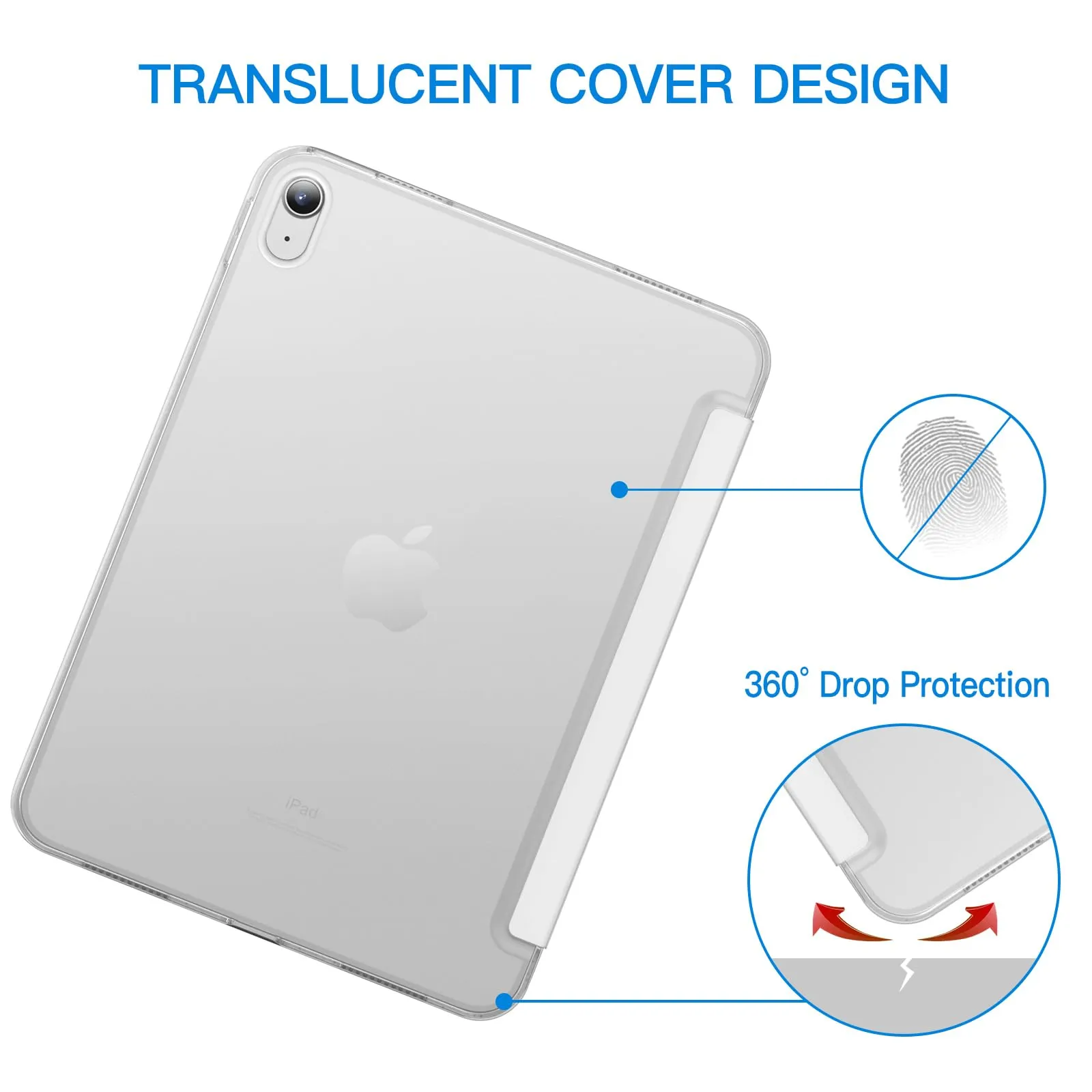JETech Custodia per iPad 11ª/10ª Gen, Bianco - immagine 4