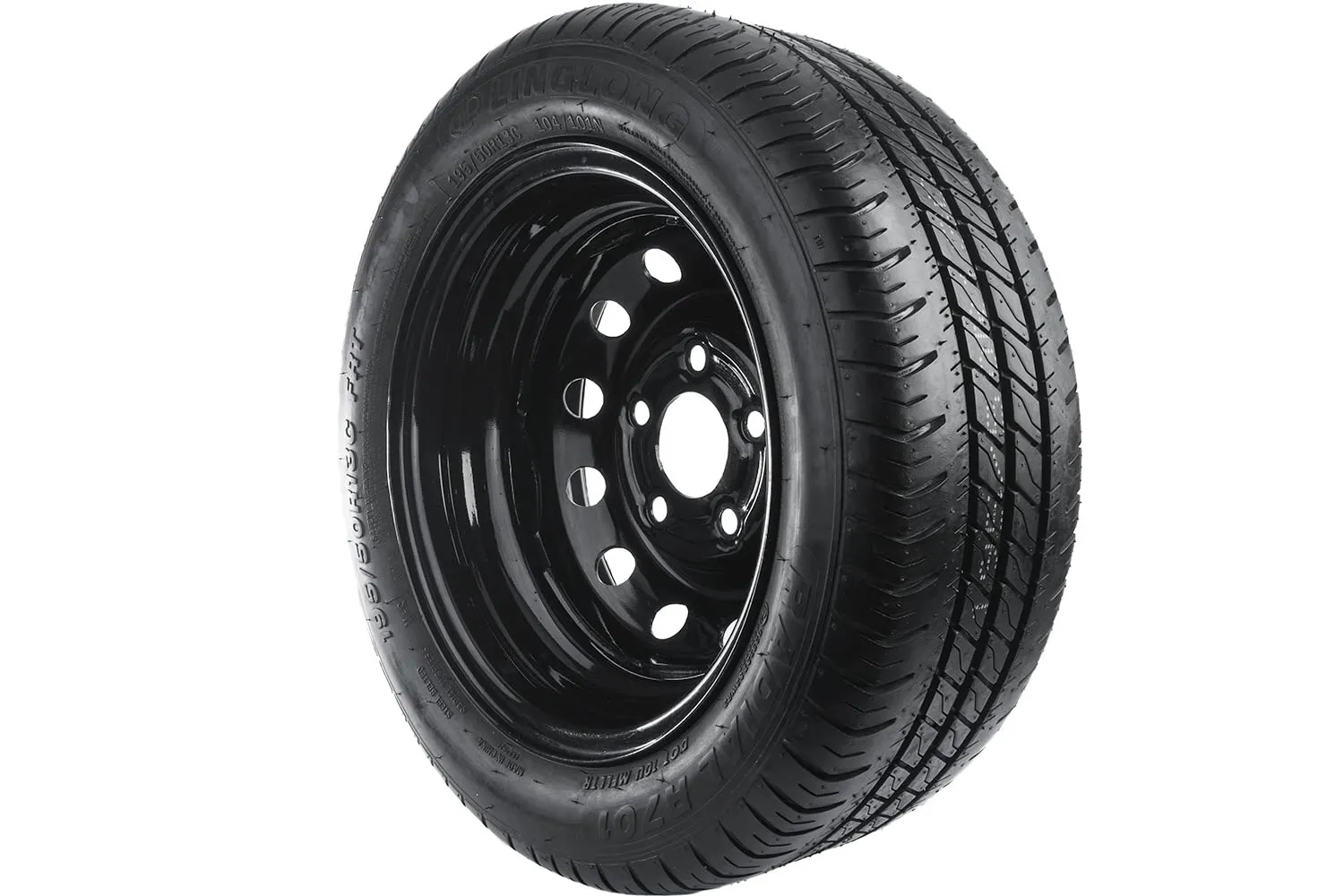 UNITRAILER Ruota Rinforzata Rimorchio 195/50 R13C 104/101N 900 kg, Cerchio in Acciaio Nero 5.5Jx13H2 5x112 ET30, Pneumatico LingLong R701 - immagine 4