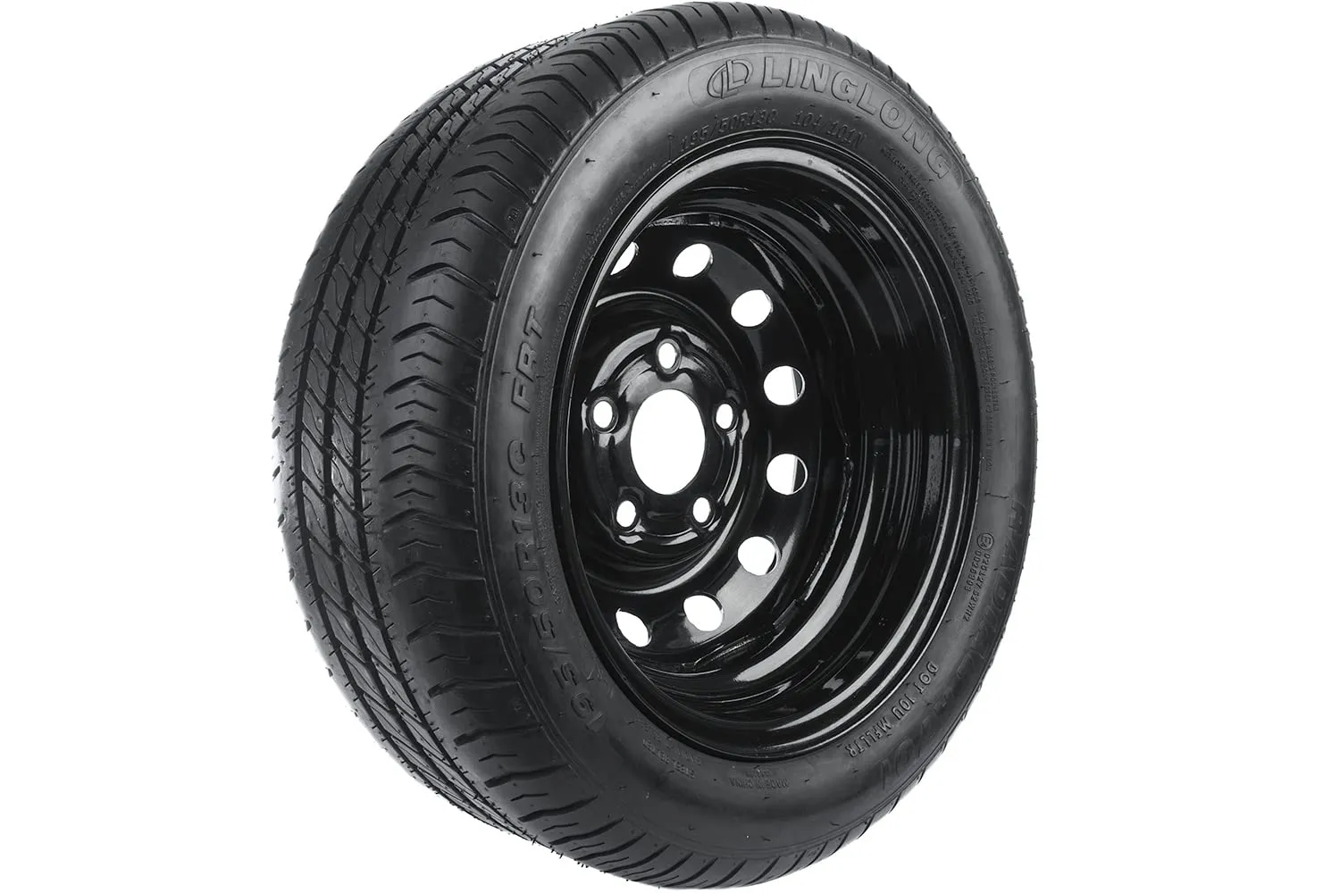 UNITRAILER Ruota Rinforzata Rimorchio 195/50 R13C 104/101N 900 kg, Cerchio in Acciaio Nero 5.5Jx13H2 5x112 ET30, Pneumatico LingLong R701 - immagine 5