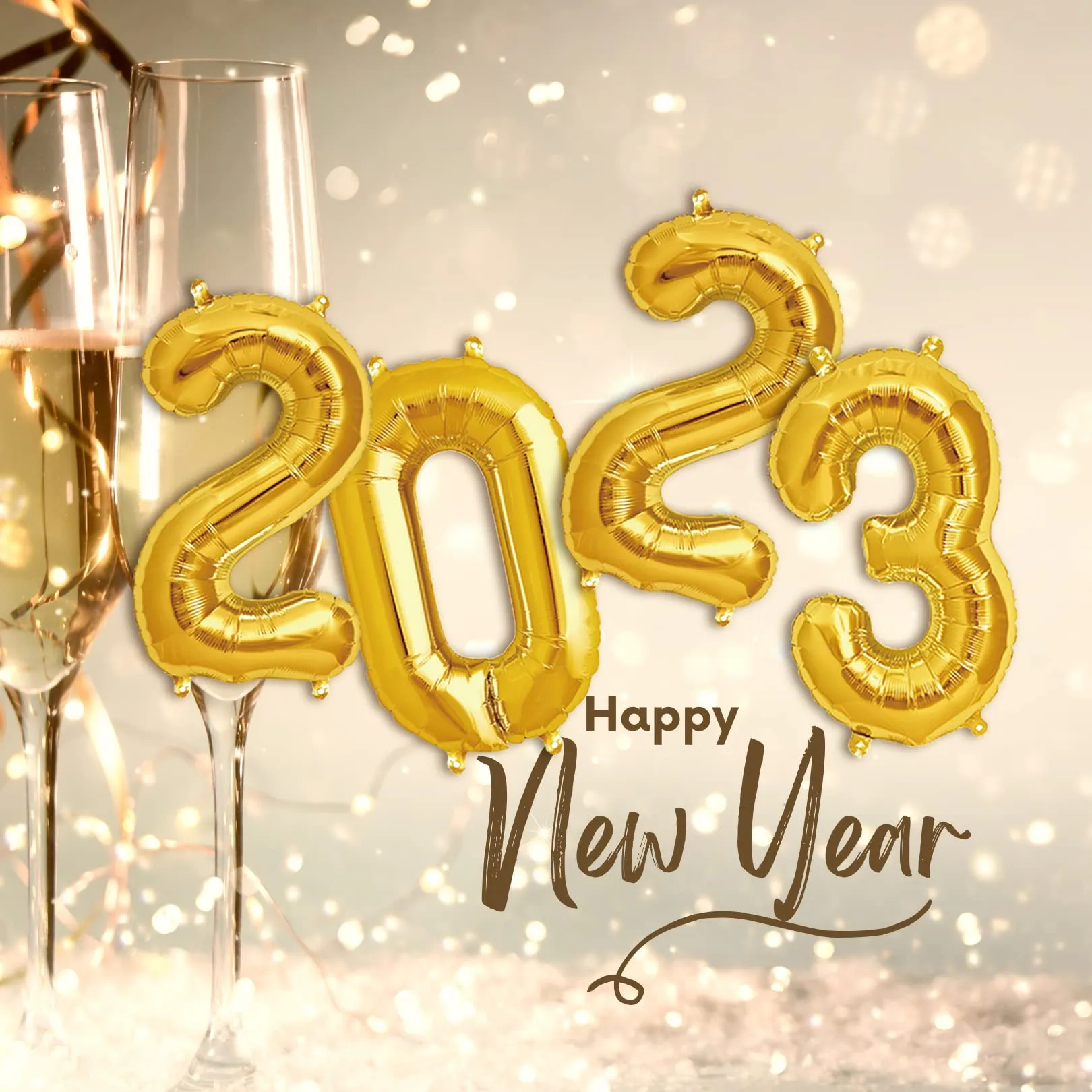 FUNXGO Set Palloncini 2023 Oro - 100 & 38 cm - immagine 3