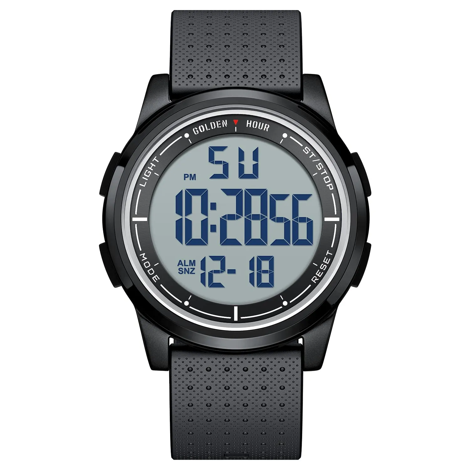 GOLDEN HOUR GH-1313 Orologio Digitale Ultra-Sottile Sport Impermeabile con Cinturino in Gomma - immagine 1