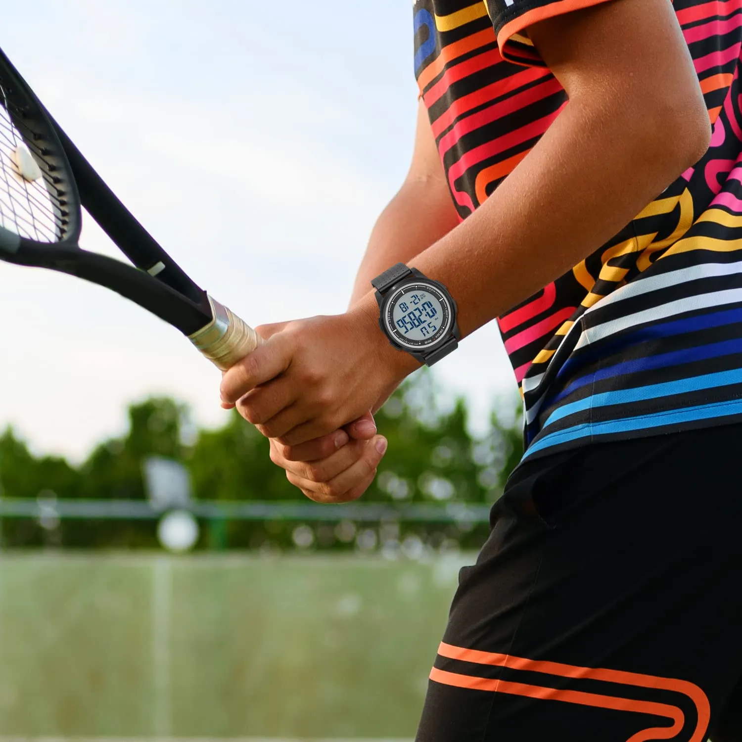 GOLDEN HOUR GH-1313 Orologio Digitale Ultra-Sottile Sport Impermeabile con Cinturino in Gomma - immagine 7