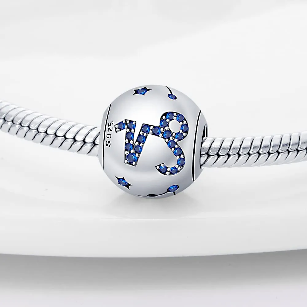 TINSLO Bead Charm in Argento Sterling 925 con Cubic Zirconia per Braccialetti e Collane Europee - immagine 2