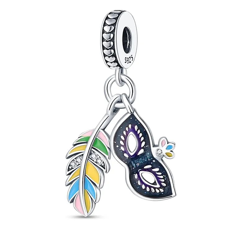 TINSLO Bead Charm in Argento Sterling 925 con Cubic Zirconia per Braccialetti e Collane Pandora e Europei - immagine 1