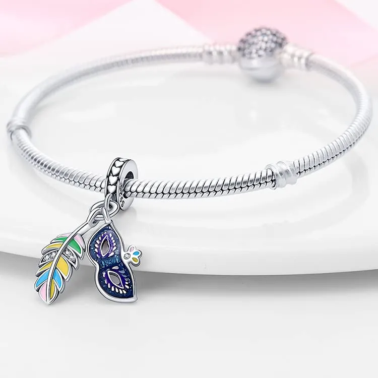 TINSLO Bead Charm in Argento Sterling 925 con Cubic Zirconia per Braccialetti e Collane Pandora e Europei - immagine 3