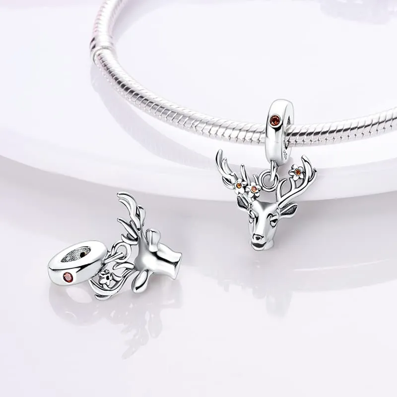 TINSLO Bead Charm in Argento Sterling 925 con Cubic Zirconia per Braccialetti e Collane europei - immagine 2