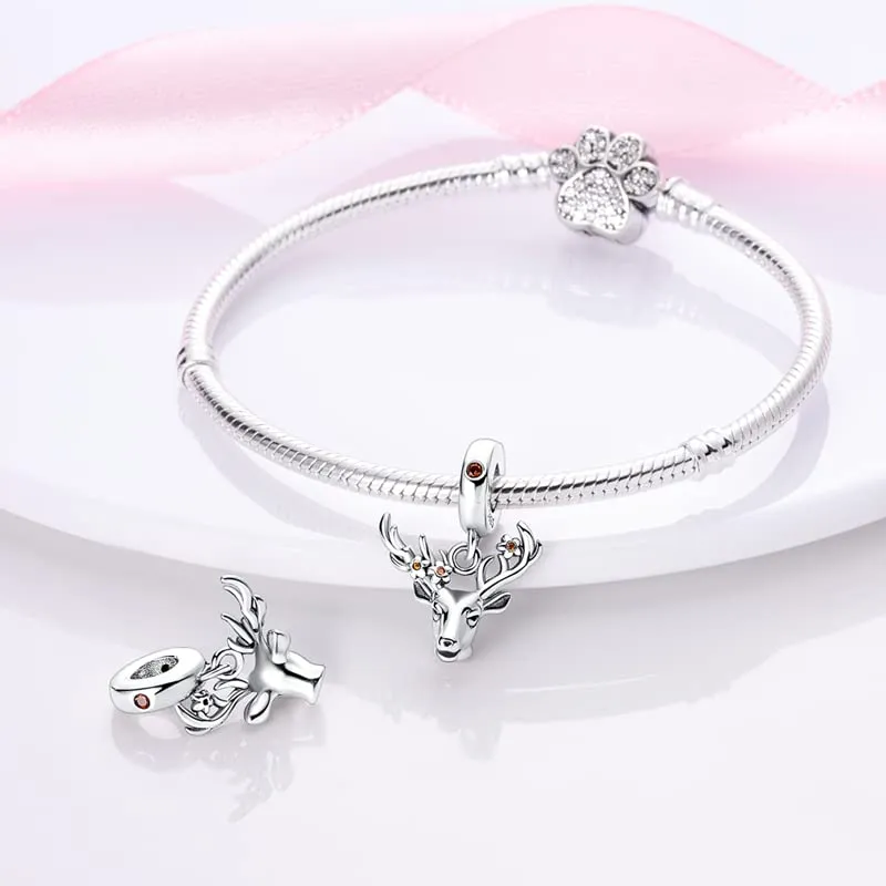 TINSLO Bead Charm in Argento Sterling 925 con Cubic Zirconia per Braccialetti e Collane europei - immagine 3