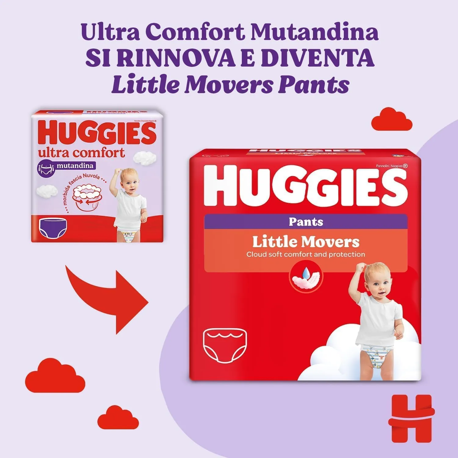 Huggies Little Movers Mutandina, Taglia 6 (15-25 Kg), 52 Pannolini - immagine 2