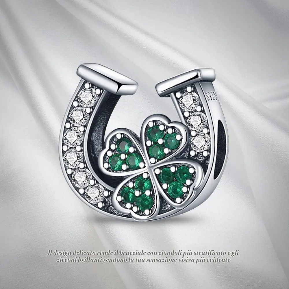 TINSLO Bead Charm in Argento Sterling 925 con Cubic Zirconia per Braccialetti e Collane Europei - immagine 5