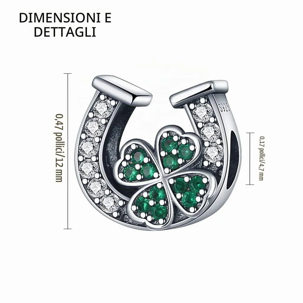 TINSLO Bead Charm in Argento Sterling 925 con Cubic Zirconia per Braccialetti e Collane Europei - immagine 7