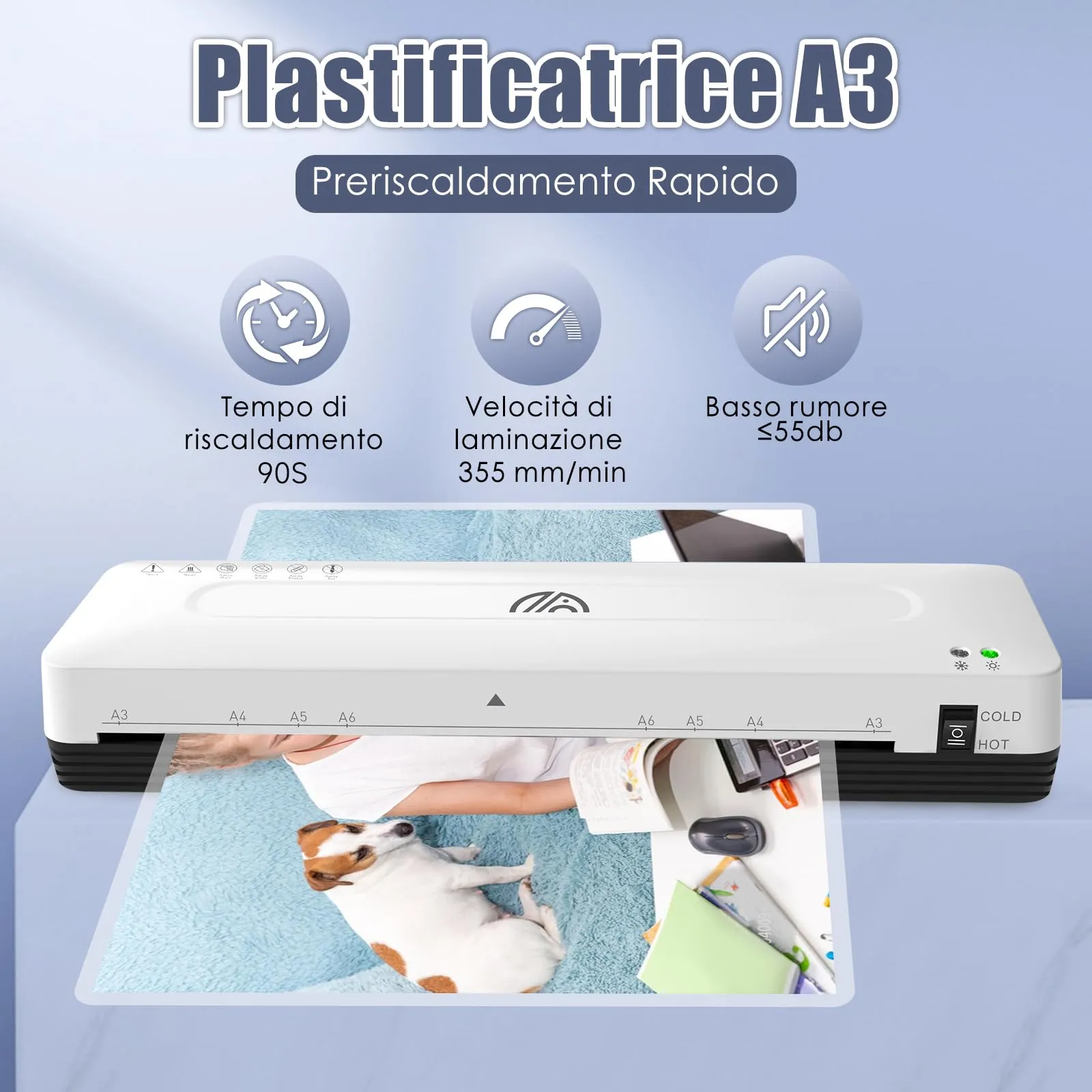 MAXDONE Plastificatrice A3 con Fogli di Laminazione A3 A4 A5 A6 - immagine 2