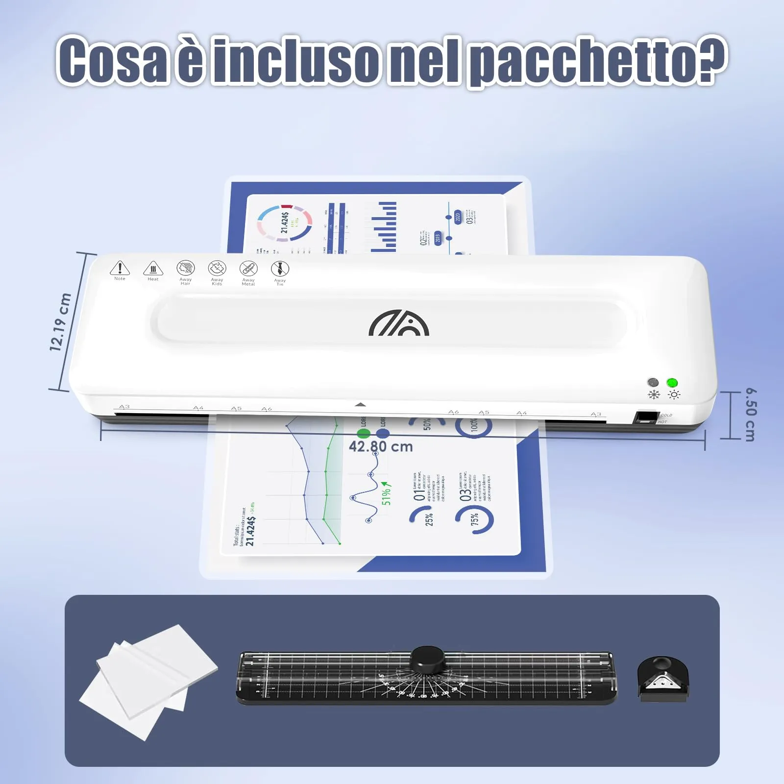 MAXDONE Plastificatrice A3 con Fogli di Laminazione A3 A4 A5 A6 - immagine 3