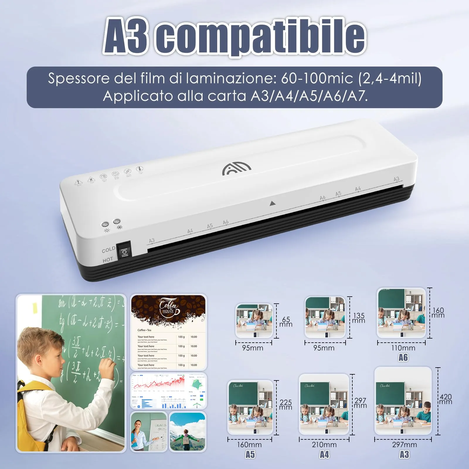 MAXDONE Plastificatrice A3 con Fogli di Laminazione A3 A4 A5 A6 - immagine 5