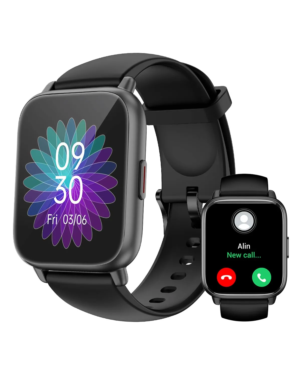 RUIMEN Smartwatch A3S Chiamate Bluetooth, Cardiofrequenzimetro, Saturimetro, IP68, Nero - immagine 1