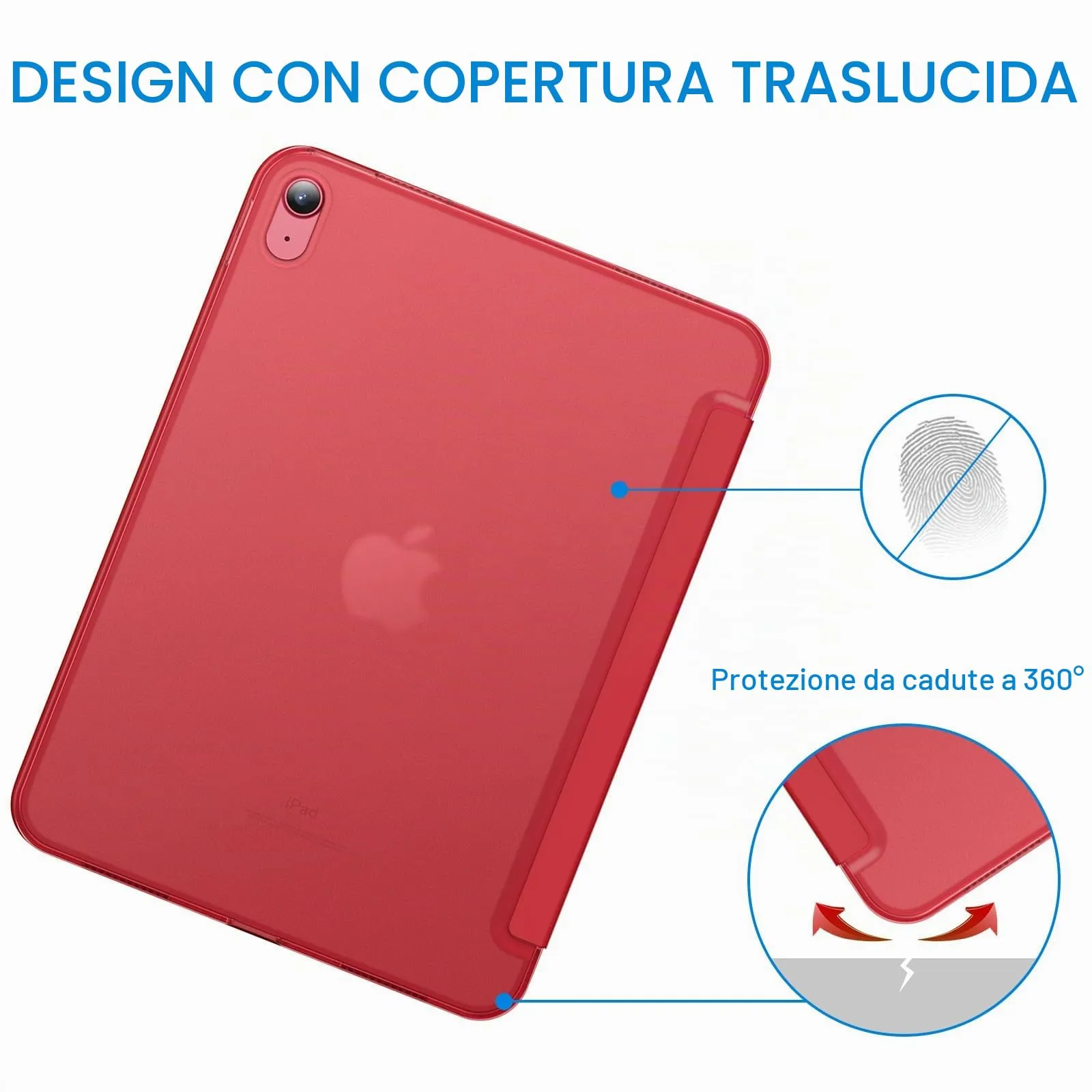 JETech Custodia per iPad 11ª/10ª Gen, Rosso - immagine 4