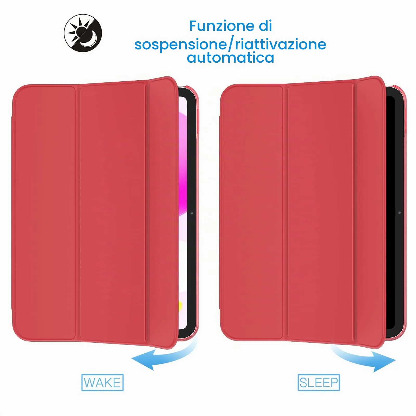 JETech Custodia per iPad 11ª/10ª Gen, Rosso - immagine 6