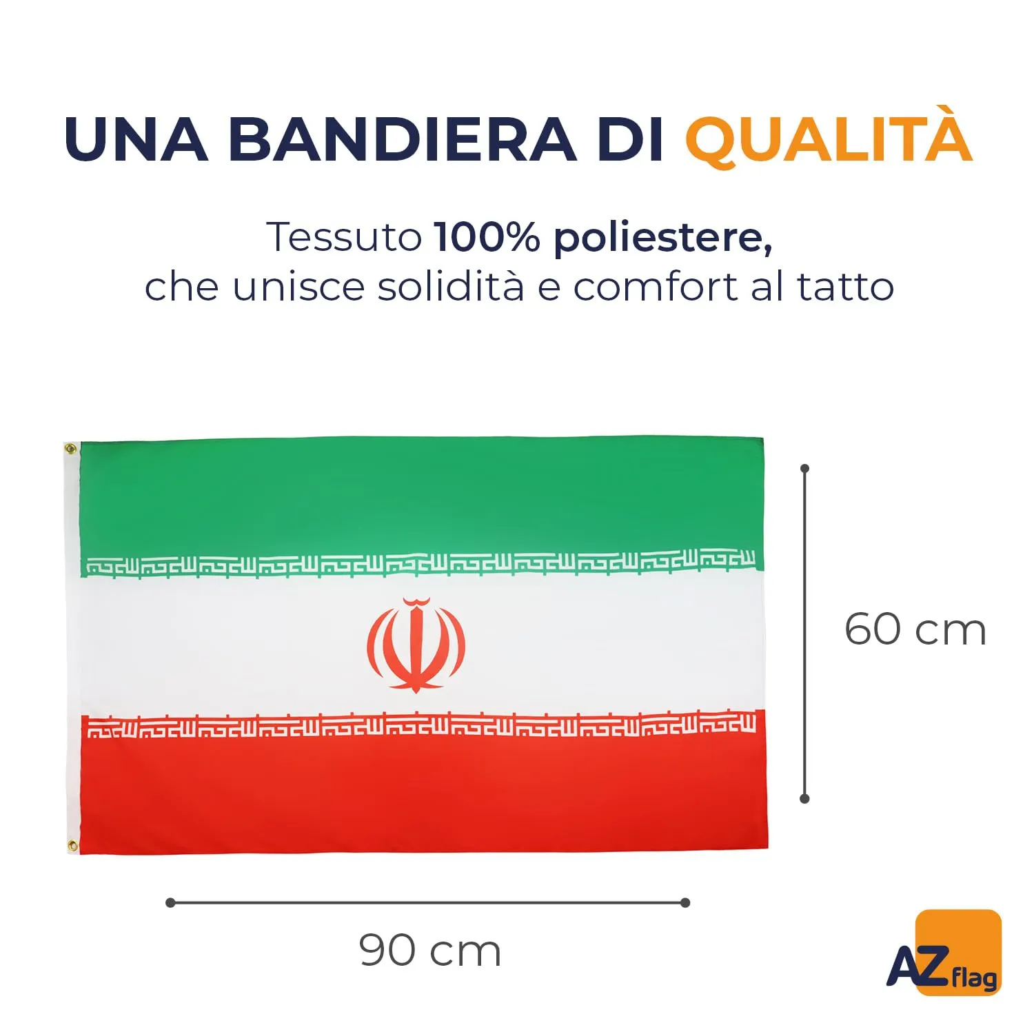 AZ FLAG Bandiera Iran 90x60 cm in Poliestere con 2 Occhielli - immagine 2