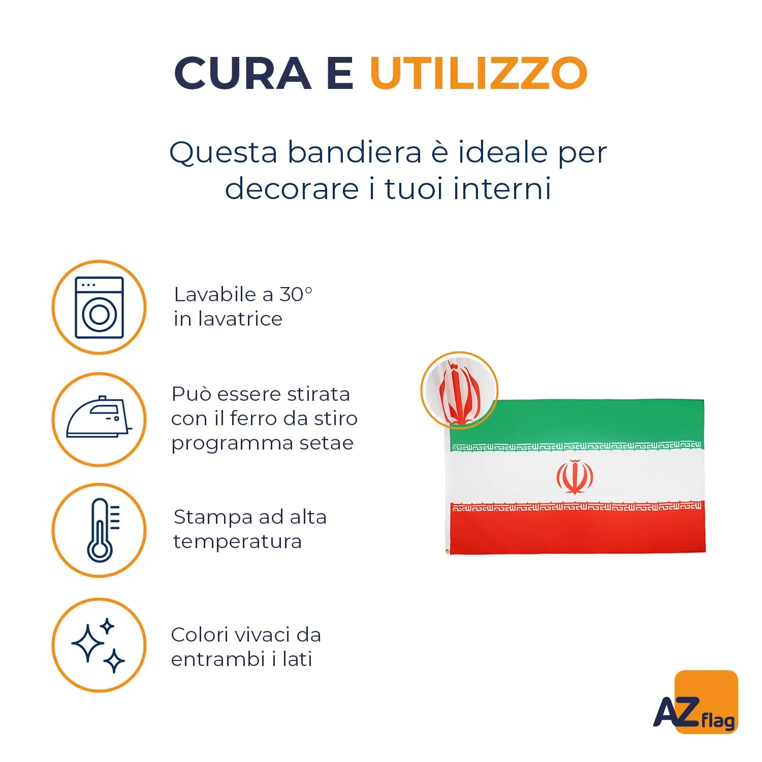 AZ FLAG Bandiera Iran 90x60 cm in Poliestere con 2 Occhielli - immagine 5