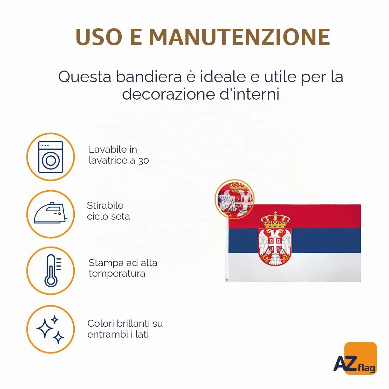 AZ FLAG Bandiera Serbia 90x60 cm Poliestere con 2 Occhielli - immagine 5