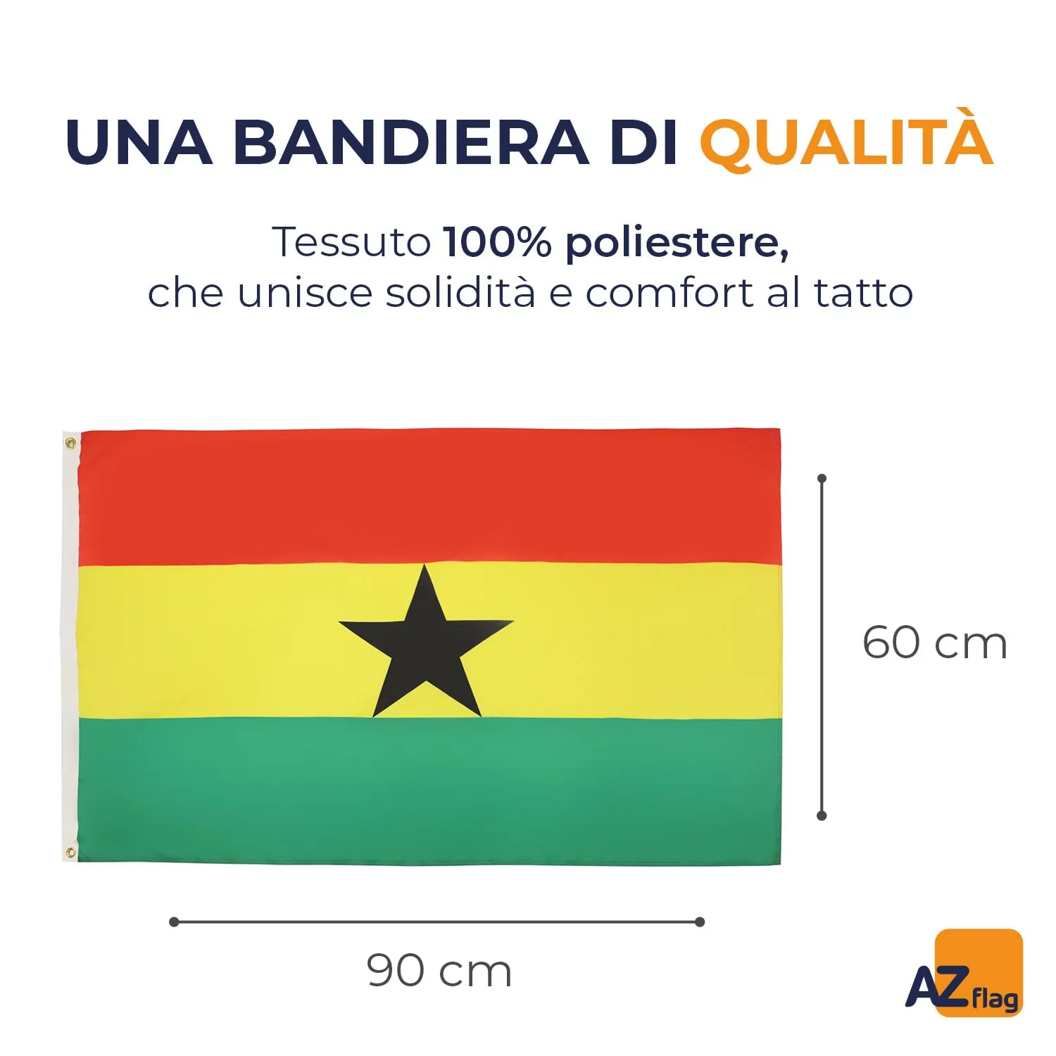 AZ FLAG Bandiera Ghana 90x60 cm in Poliestere con 2 Occhielli - immagine 2