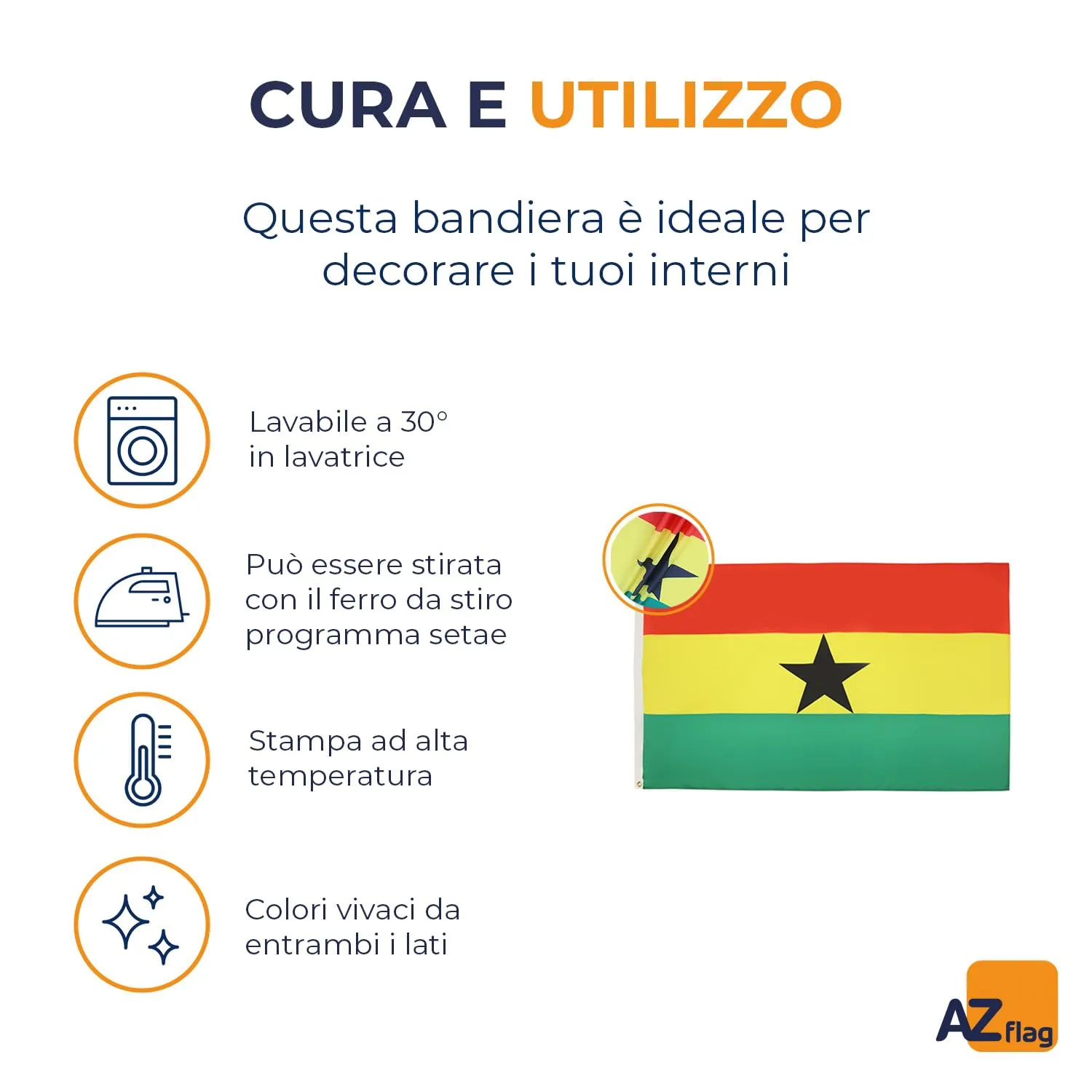 AZ FLAG Bandiera Ghana 90x60 cm in Poliestere con 2 Occhielli - immagine 5