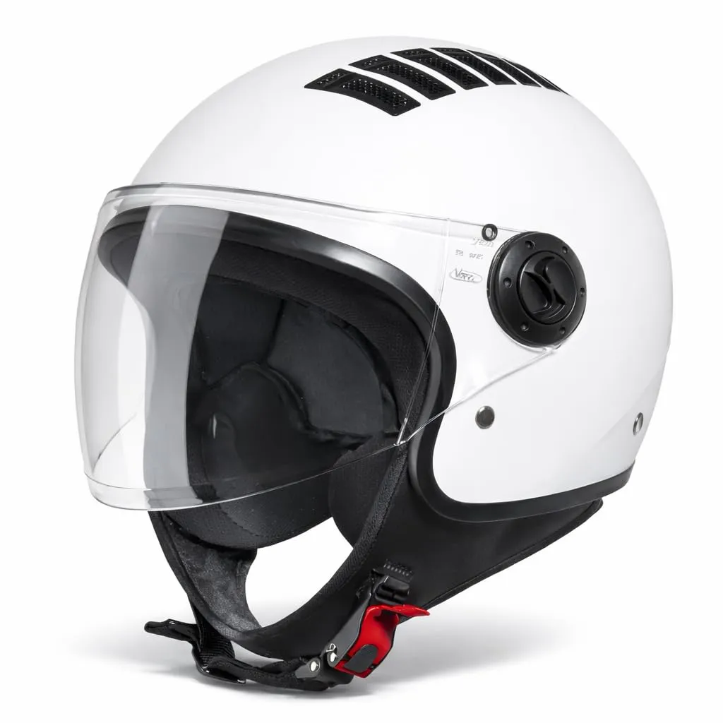 Vinz Como Casco Jet con Visiera ECE 22.06 - Bianco, XL - immagine 1