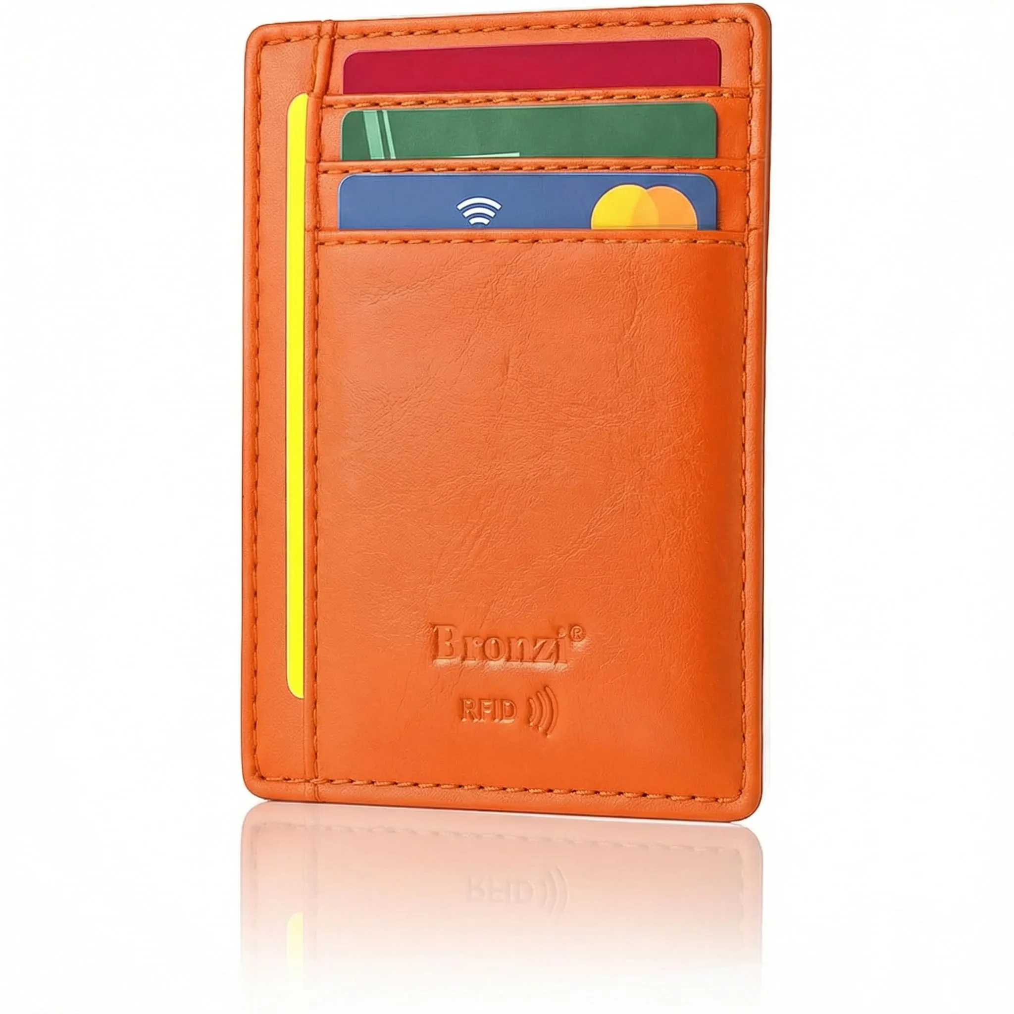 Bronzi Portafoglio Uomo Slim Piccolo con Protezione RFID e Portamonete - immagine 1