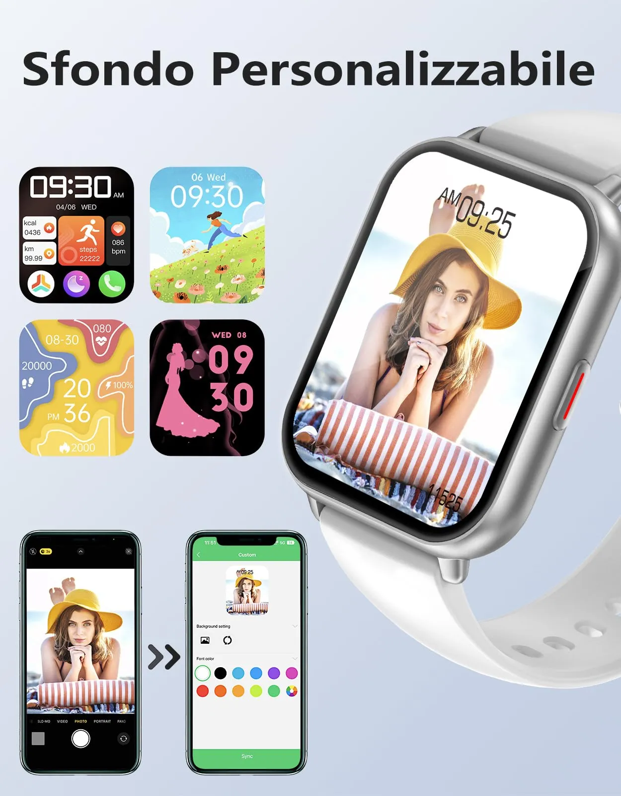 RUIMEN Smartwatch Uomo Donna, Chiamate Bluetooth, Fitness Tracker, Frequenza Cardiaca, SpO2, Waterproof, Grigio - immagine 3