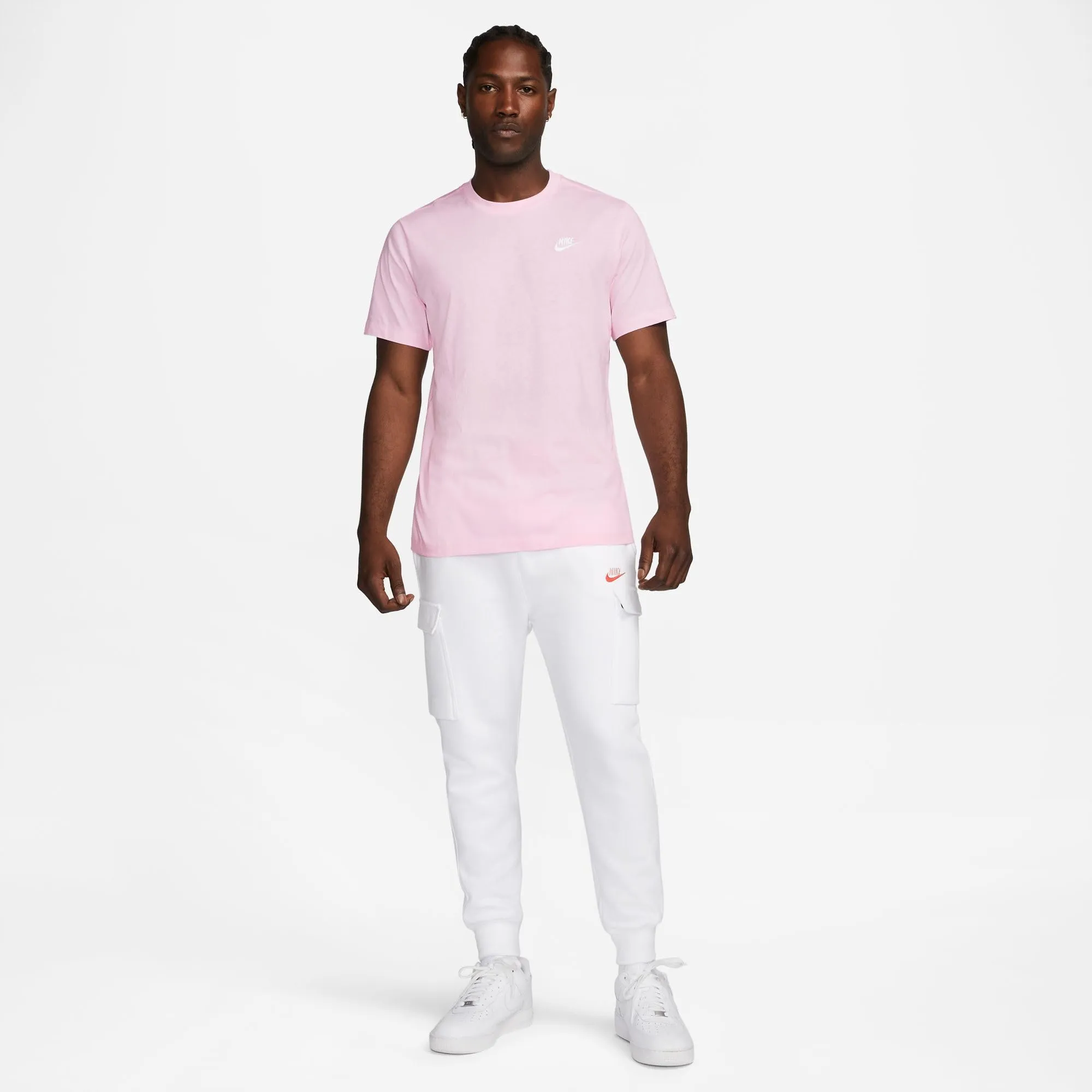 Nike Sportswear Club Maglietta da Uomo AR4997-665 Pink Foam/White - immagine 4