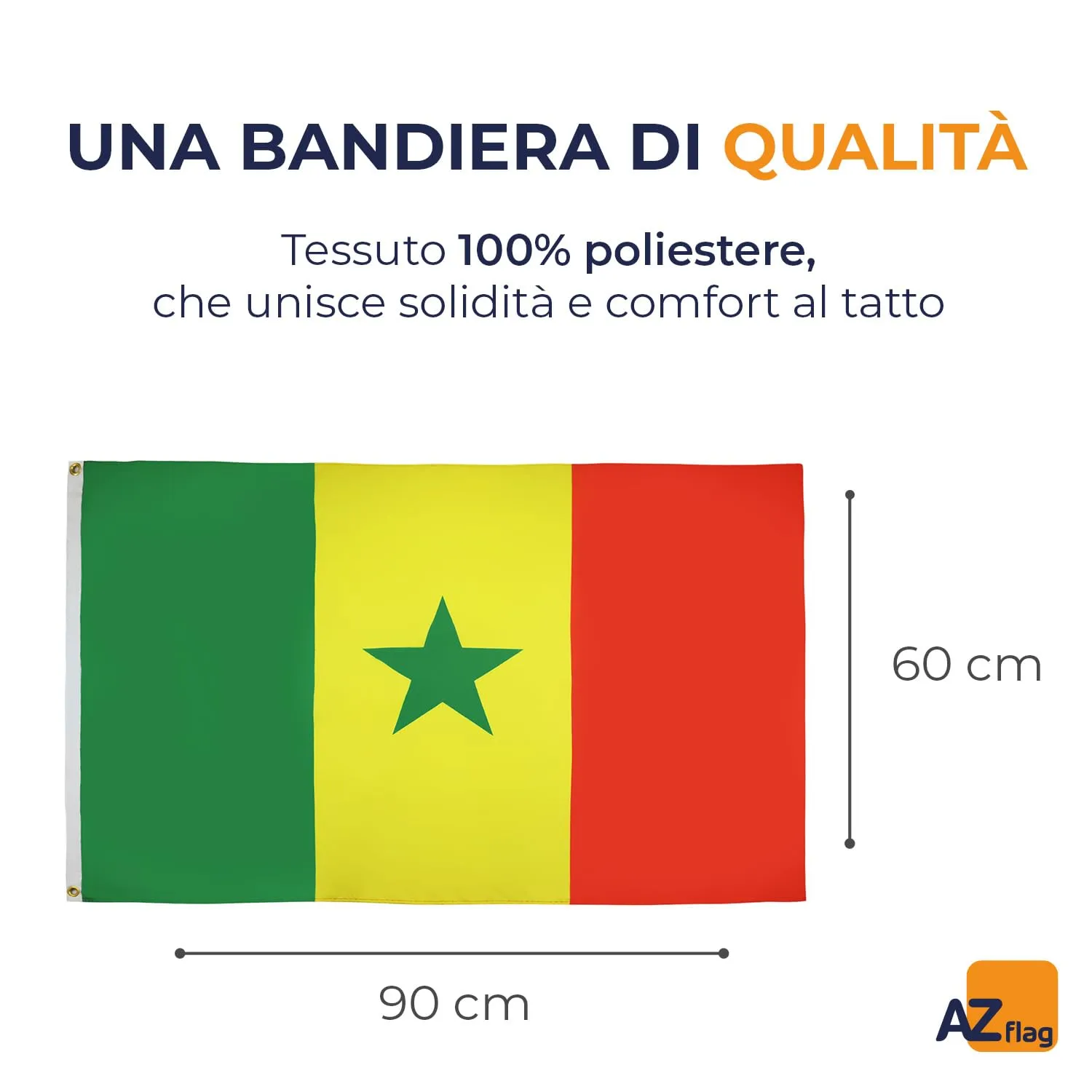 AZ FLAG Bandiera Senegal 90x60 cm Poliestere con 2 Occhielli - immagine 2