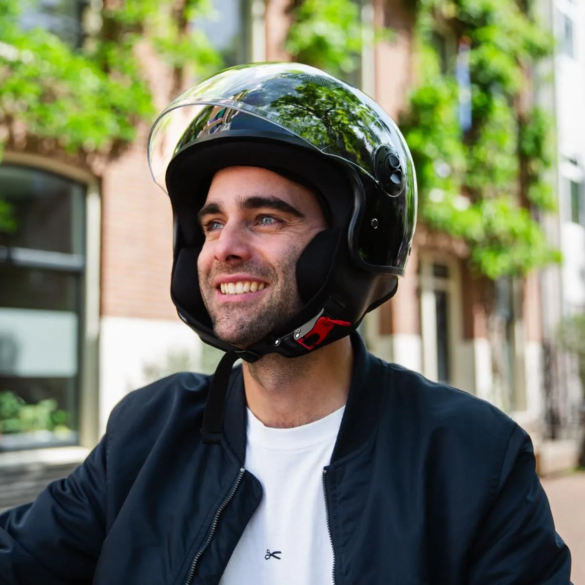 Vinz Como Casco Jet con Visiera ECE 22.06 - Nero, XS - immagine 8
