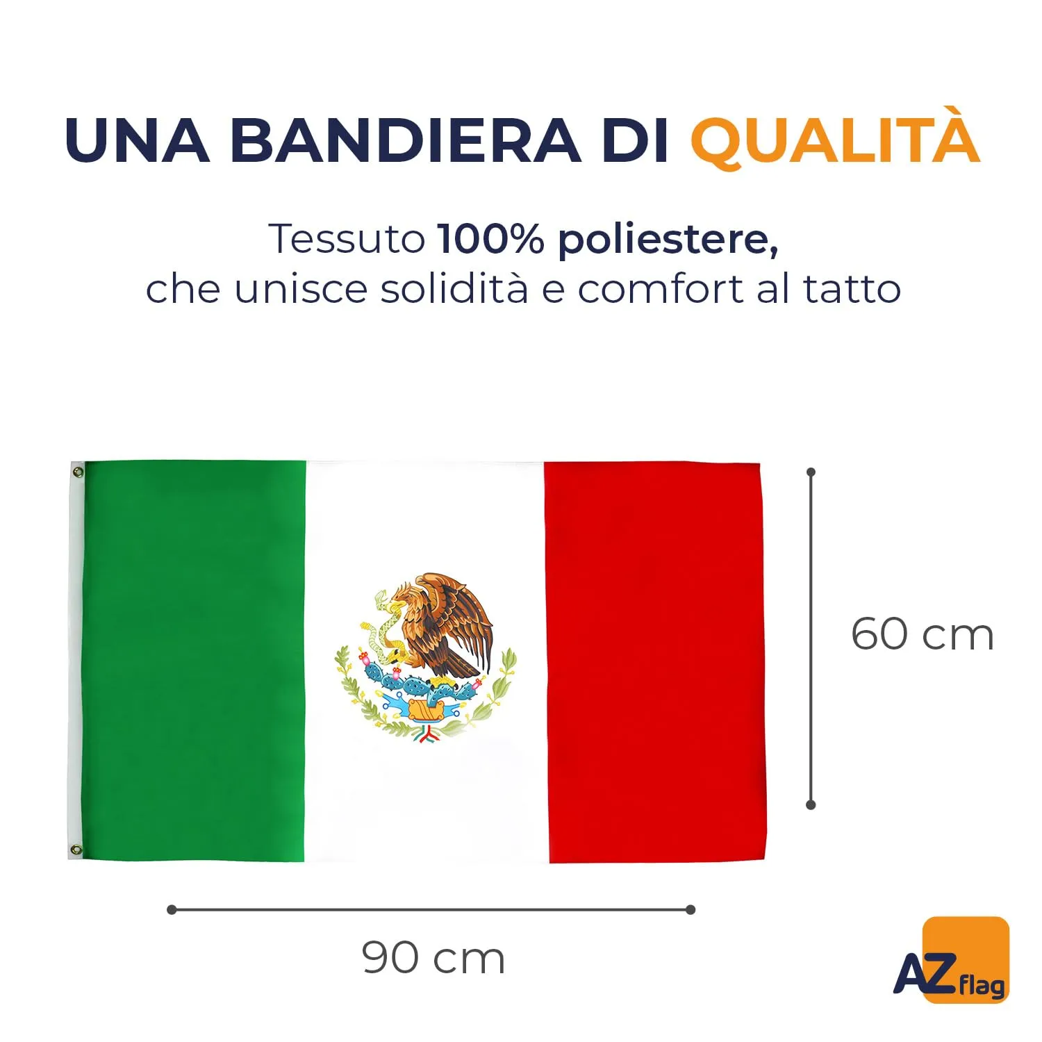 AZ FLAG Bandiera Messico - 90 x 60 cm - Poliestere - immagine 2
