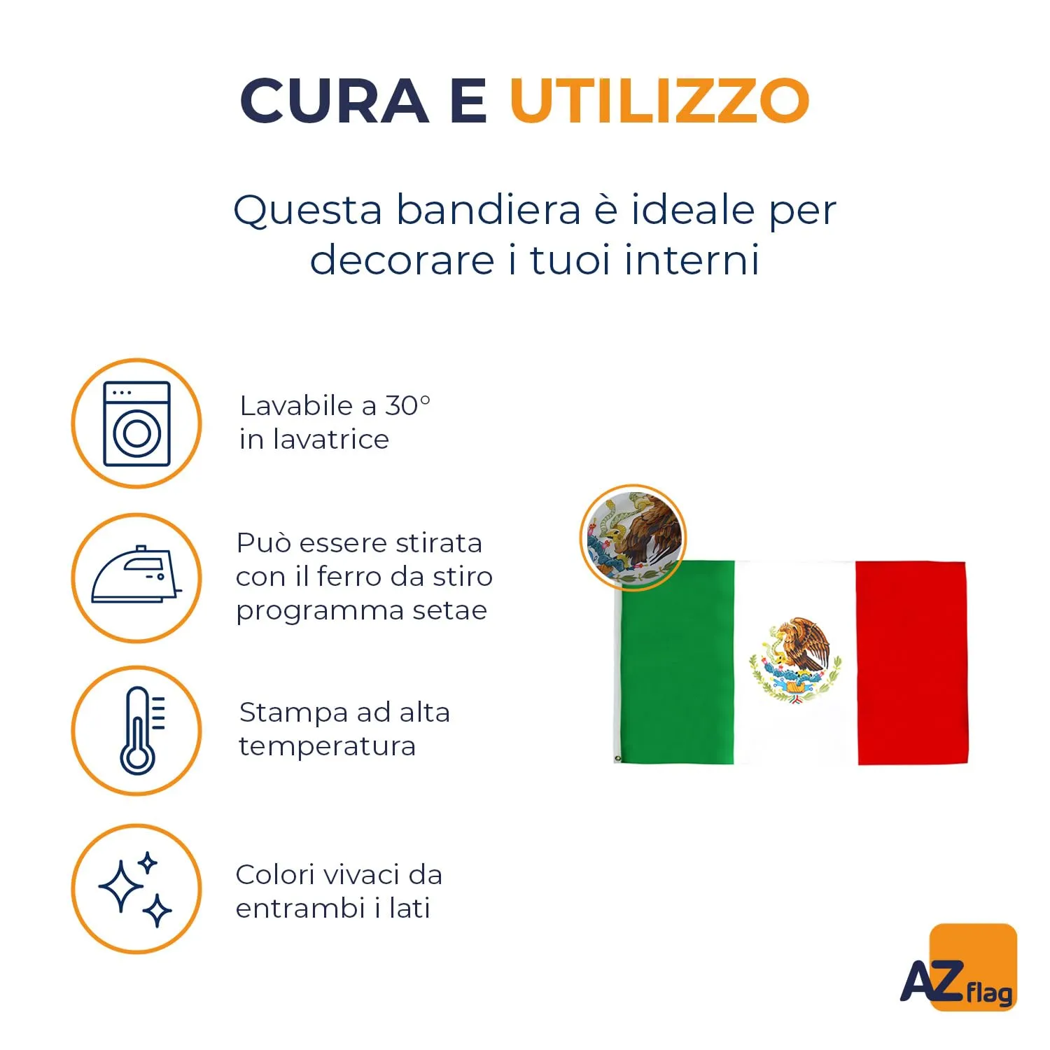AZ FLAG Bandiera Messico - 90 x 60 cm - Poliestere - immagine 5