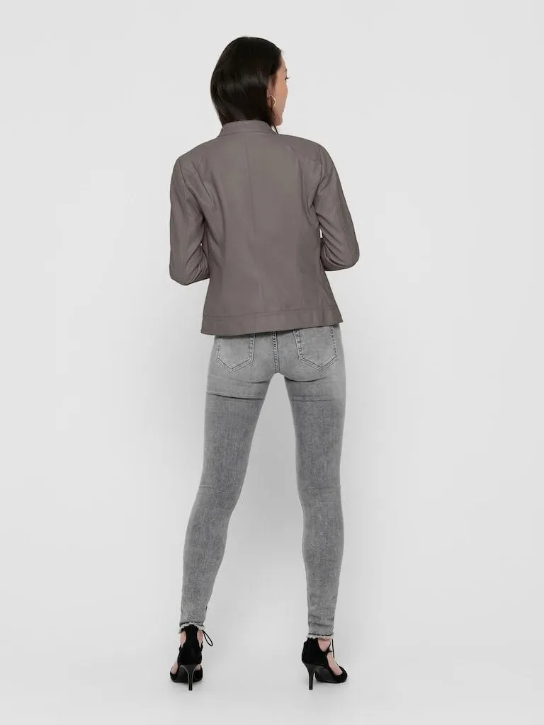 ONLY Bandit Biker Giacca in Finta Pelle, Plum Kitten, XS Donna - immagine 3