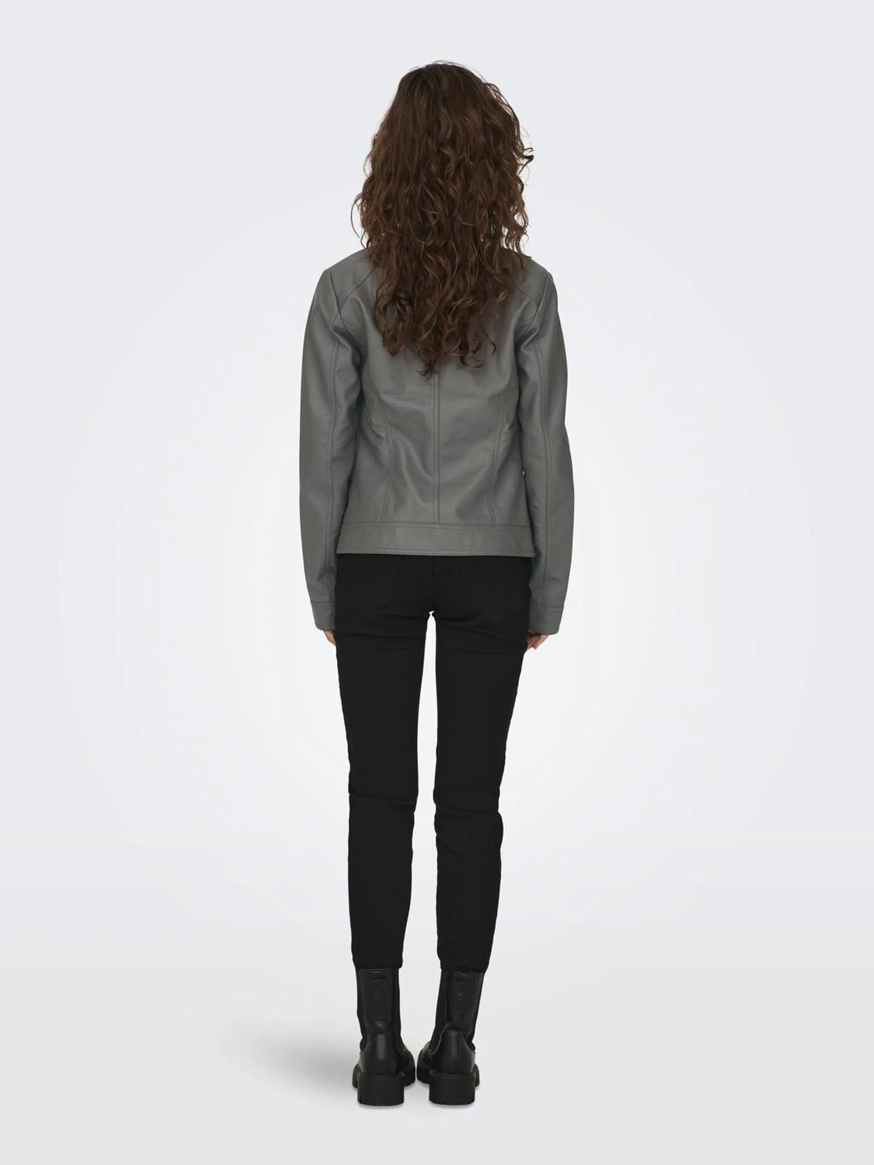 ONLY Bandit Biker Giacca in Finta Pelle, Plum Kitten, XS Donna - immagine 5
