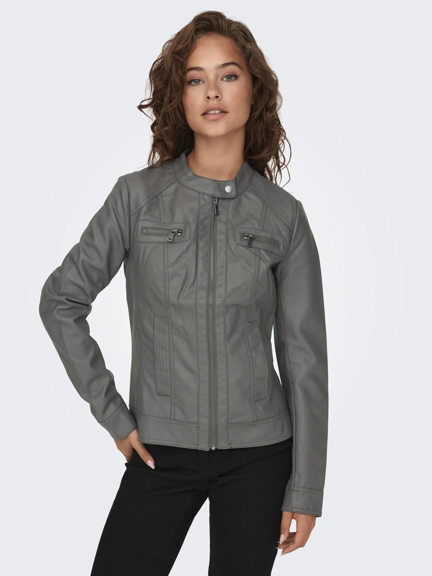 ONLY Bandit Biker Giacca in Finta Pelle, Plum Kitten, XS Donna - immagine 7
