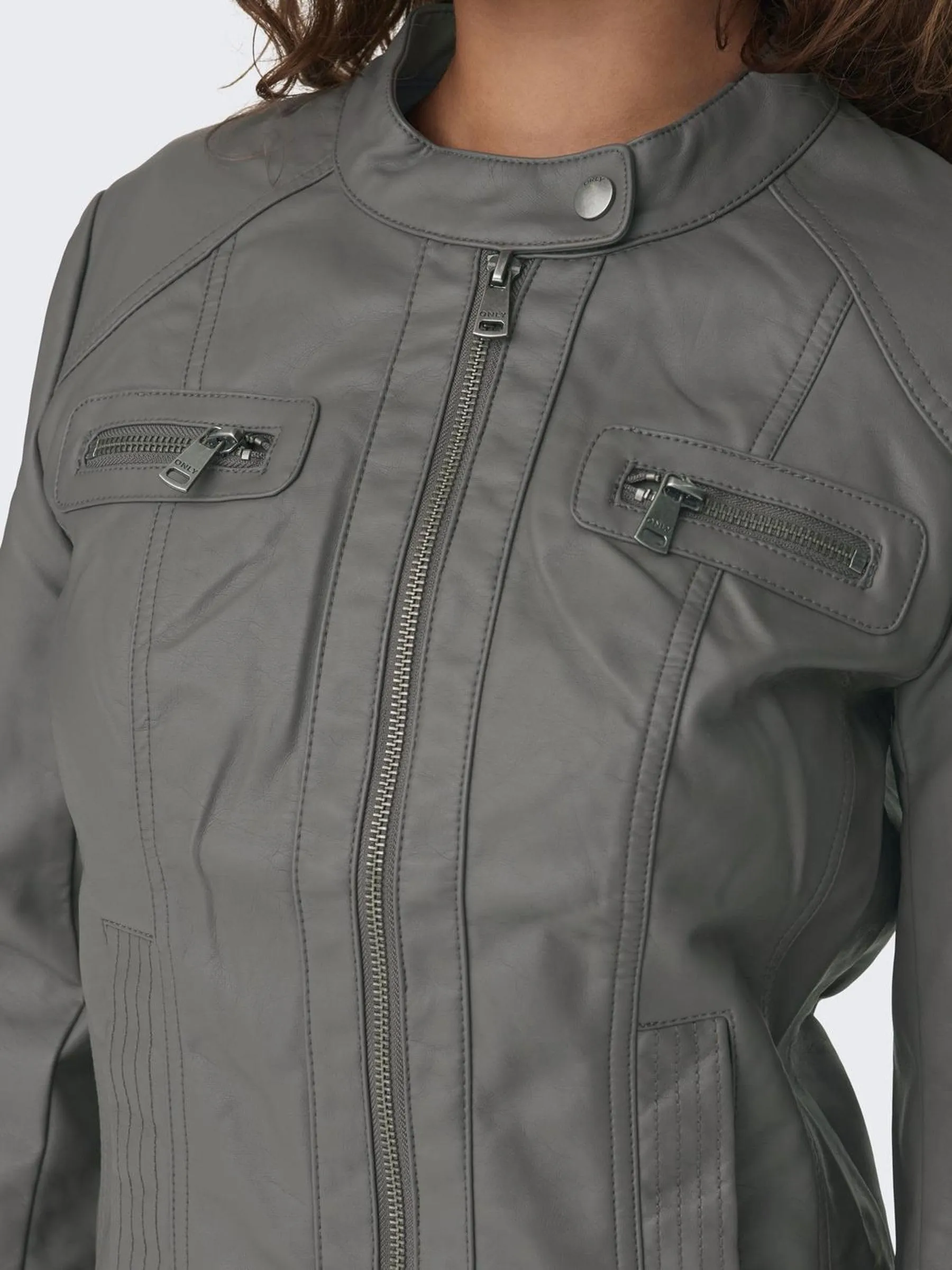 ONLY Bandit Biker Giacca in Finta Pelle, Plum Kitten, XS Donna - immagine 8