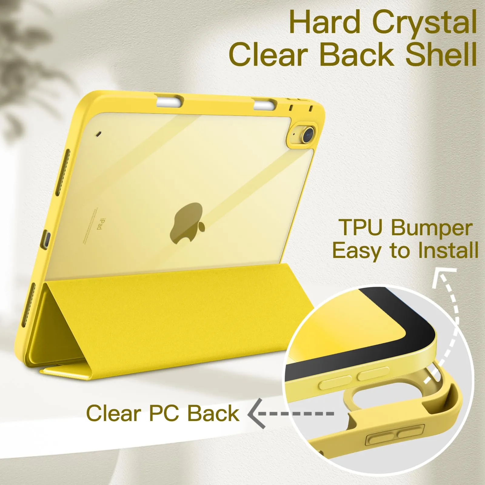 JETech Custodia per iPad 11ª/10ª Gen, Giallo - immagine 3