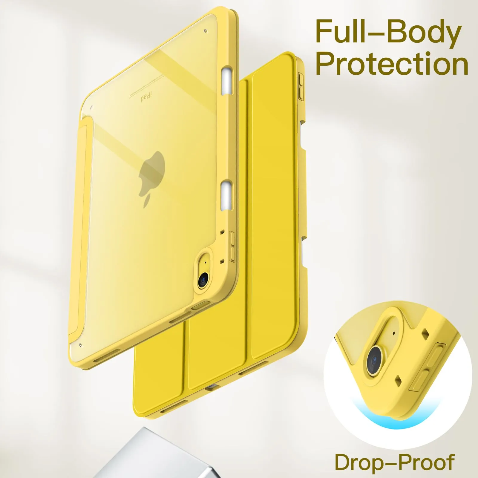 JETech Custodia per iPad 11ª/10ª Gen, Giallo - immagine 4