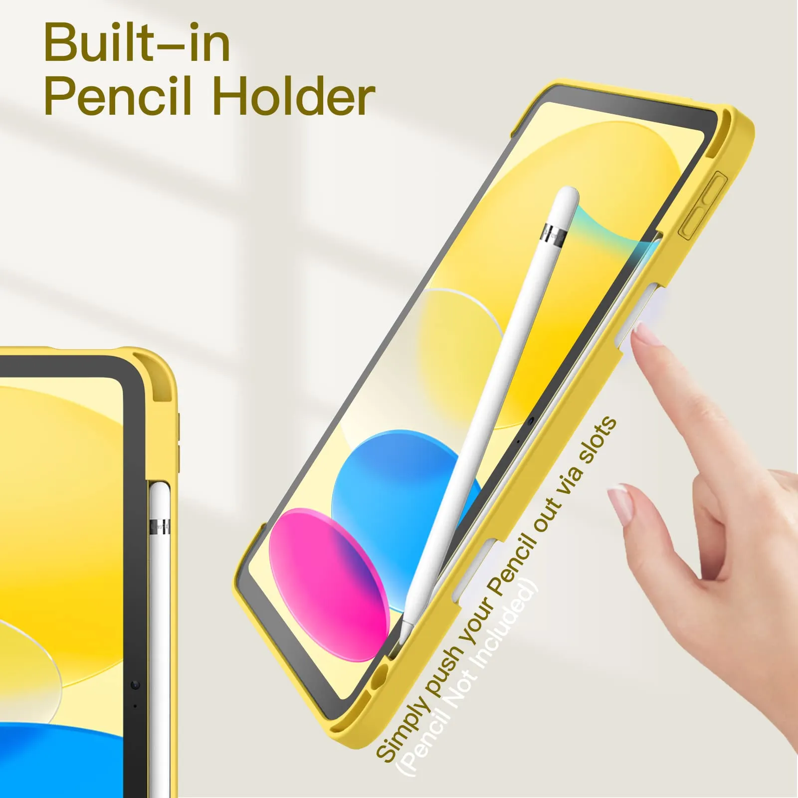 JETech Custodia per iPad 11ª/10ª Gen, Giallo - immagine 5