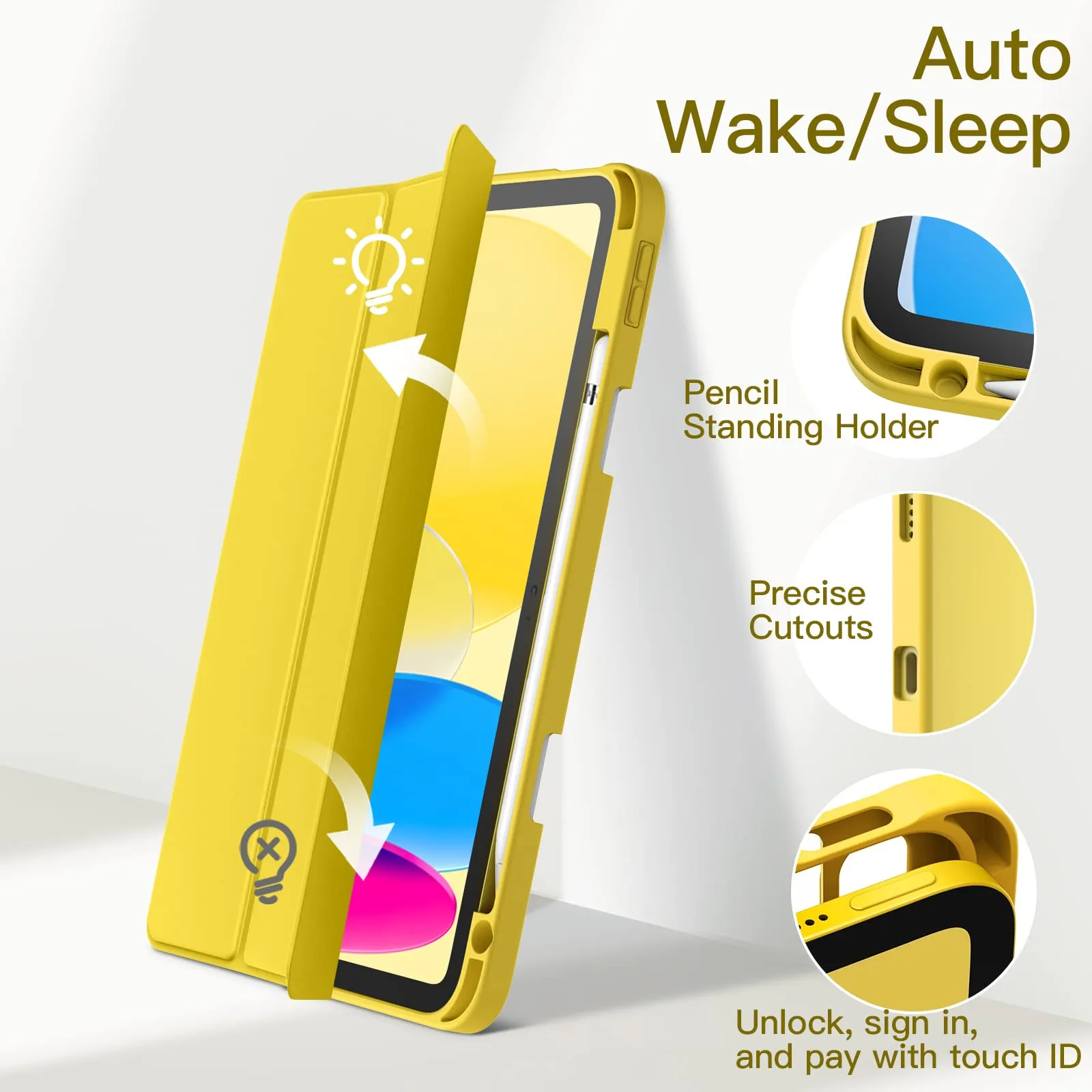 JETech Custodia per iPad 11ª/10ª Gen, Giallo - immagine 6