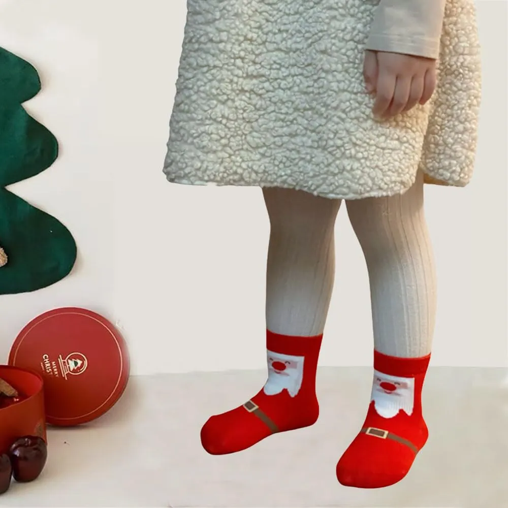 FedMois Calzini Antiscivolo in Cotone per Bambini, Motivi Animali Natale, 0-12 Mesi, 5 Paia - immagine 2