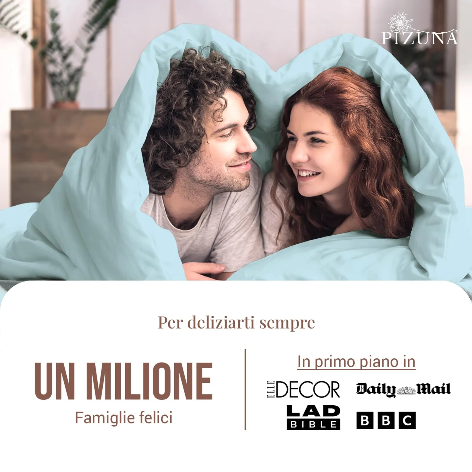 Pizuna Linens Set Copripiumino Singolo in Cotone 400 fili, 150x200 cm, Blu, 2 Pezzi - immagine 4