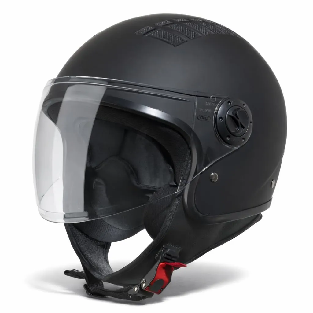 Vinz Como Casco Jet con Visiera ECE 22.06 - Nero opaco, XL - immagine 1