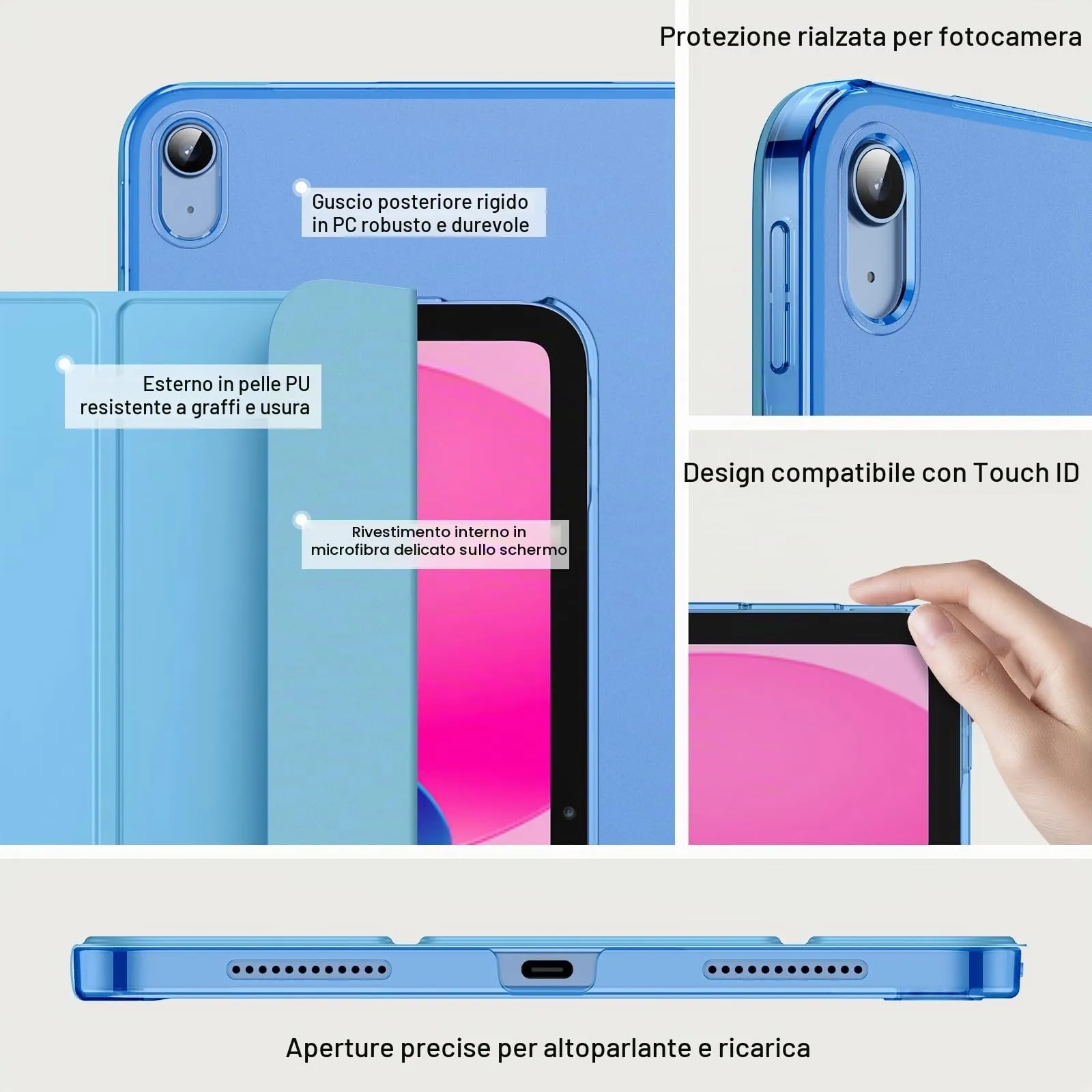 JETech Custodia per iPad 11ª/10ª Gen, Cielo Blu - immagine 3