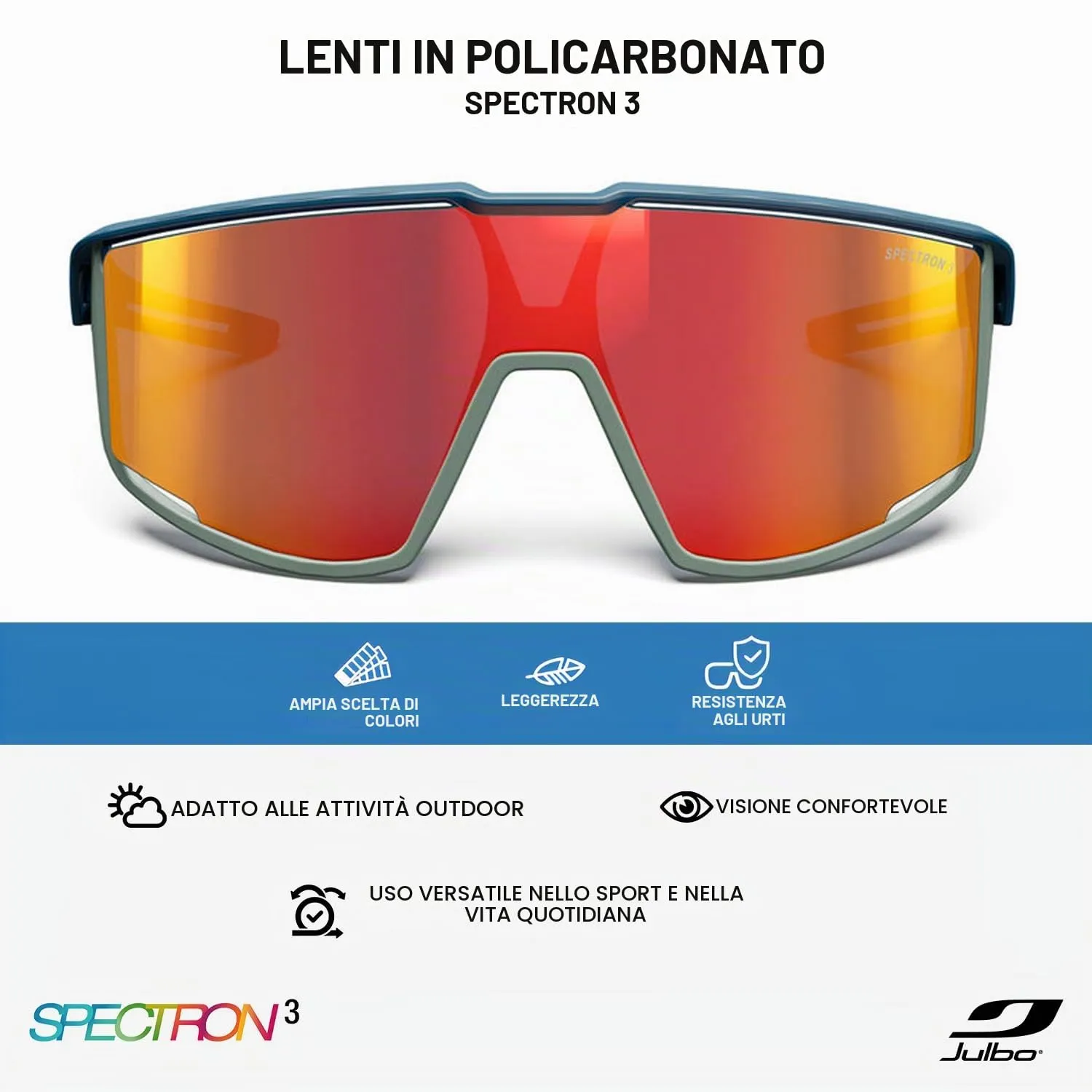 Julbo Fury Sunglasses, Azul/Verde, Talla Única - immagine 5
